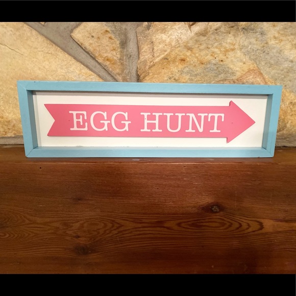 Easter Egg Hunt Sign, Blue & Pink Arrow Egg Hunt Decor Sign, Tabletop or Wall - Picture 12 of 12